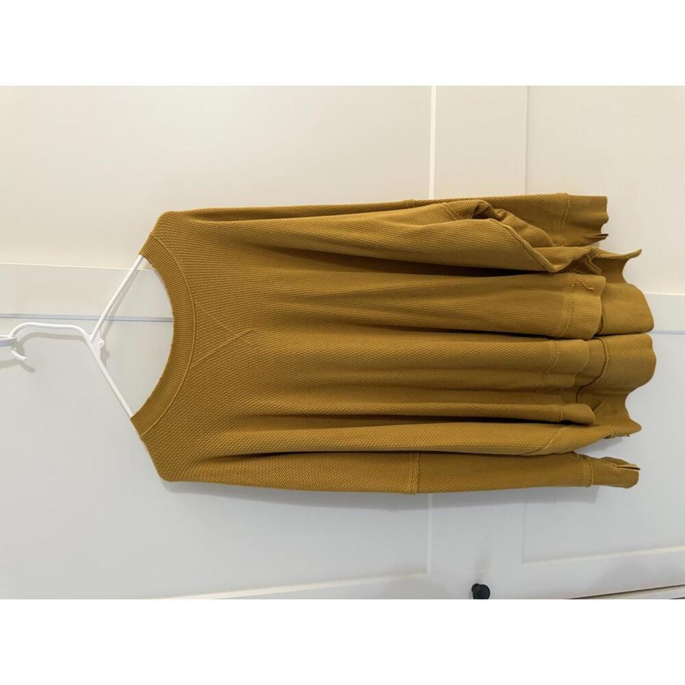 Aerie Mustard Yellow Waffle Knit Sweater XXL